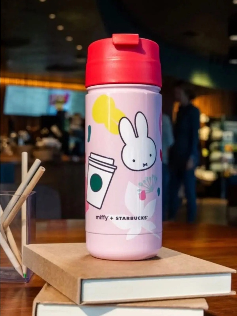 Miffy x Starbucks Pink Tumbler with Red Lid